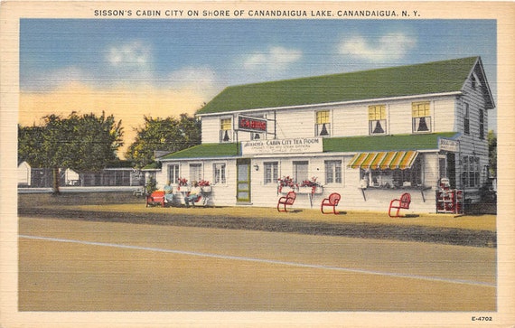Sisson Cabin City Motel Canandaigua Lake New York Linen Etsy