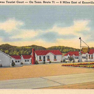 Chilhowee Tourist Court Motel Knoxville Tennessee 1940 Carte postale en lin