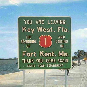 You Are Leaving Key West Florida US Highway 1 postcard