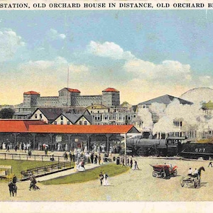 Train Railroad Depot Old Orchard Maine 1920c postcard
