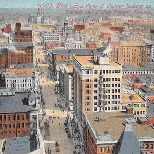 Carte postale du centre-ville de Denver Panorama Colorado 1910c