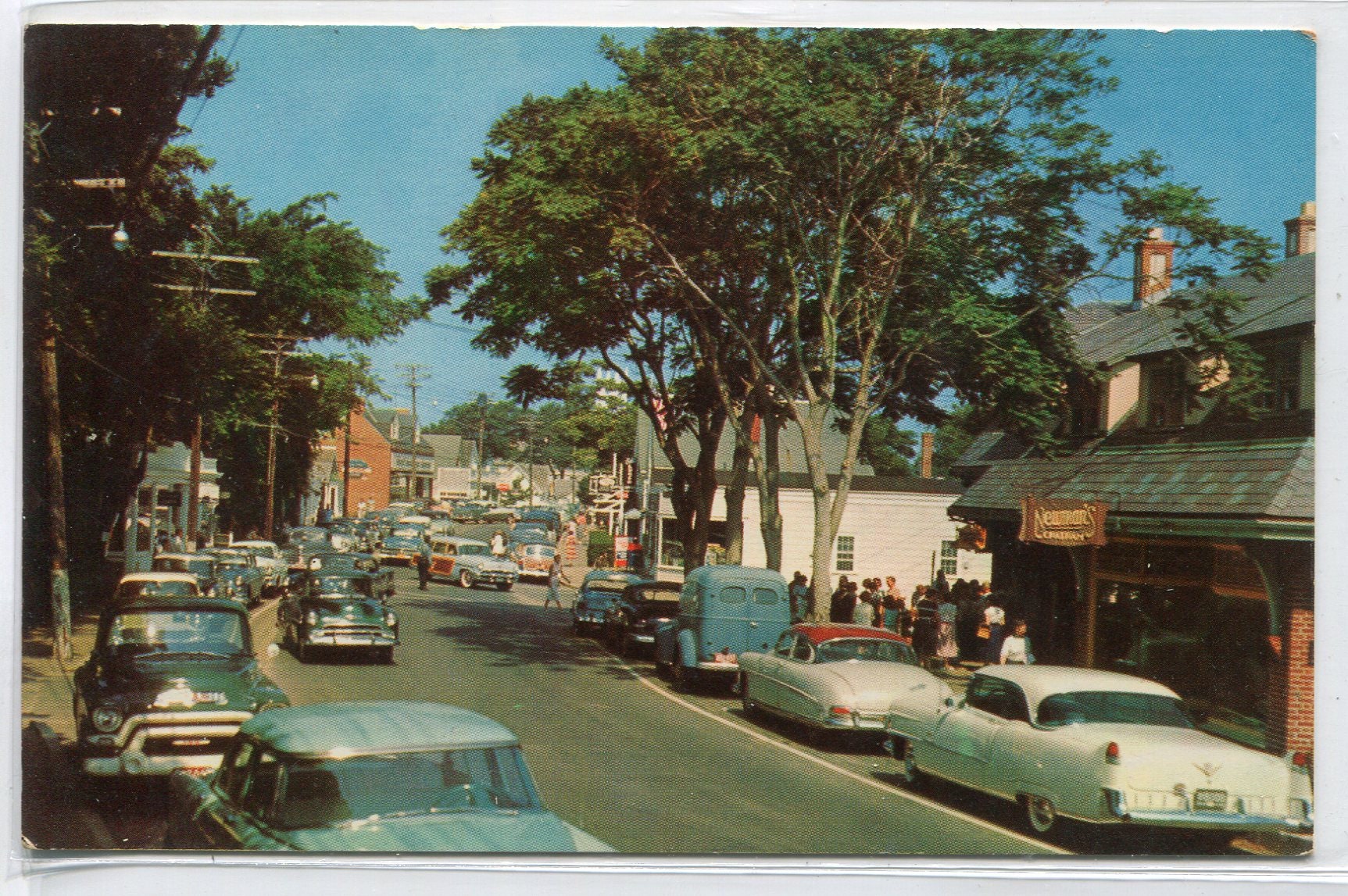 Main Street Cars Chatham Cape Cod Massachusetts 1950s postcard Etsy