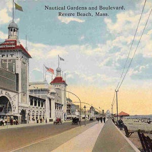 Nautical Gardens Theatre Boulevard Revere Beach Massachusetts Carte postale 1910c