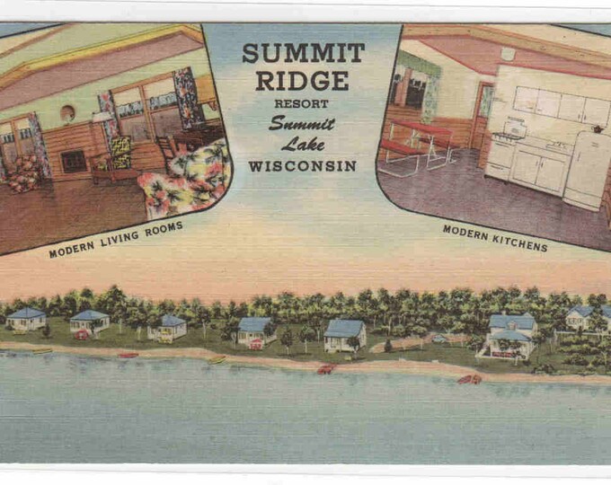 Summit Ridge Resort Summit Lake Wisconsin Postcard Etsy
