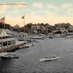 Débarquement en bateau Pawtucket Cove Rhode Island 1910c Carte postale