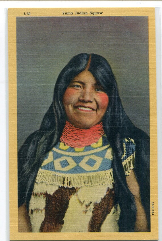Yuma Native American Indian Woman Arizona Linen Postcard Etsy