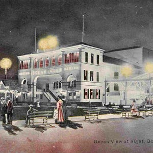 Vue sur l'océan de nuit Vue sur l'océan Carte postale Virginie 1910c