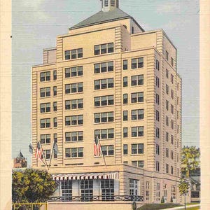 Park Place Hotel Traverse City Michigan 1940 Carte postale en lin