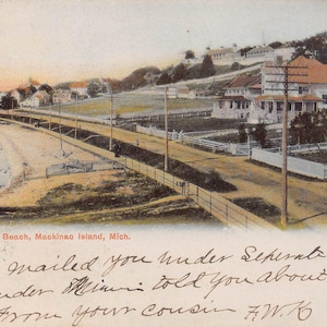 Carte postale Crescent Beach Mackinac Island Michigan 1905c