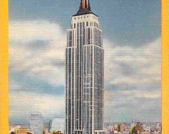 Empire State Building New York City 1953 linen postcard