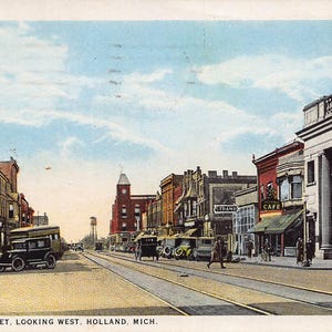 Huitième rue à West Holland Michigan 1927 Carte postale