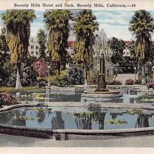 Beverly Hills Hotel and Park Beverly Hills California 1926 postcard