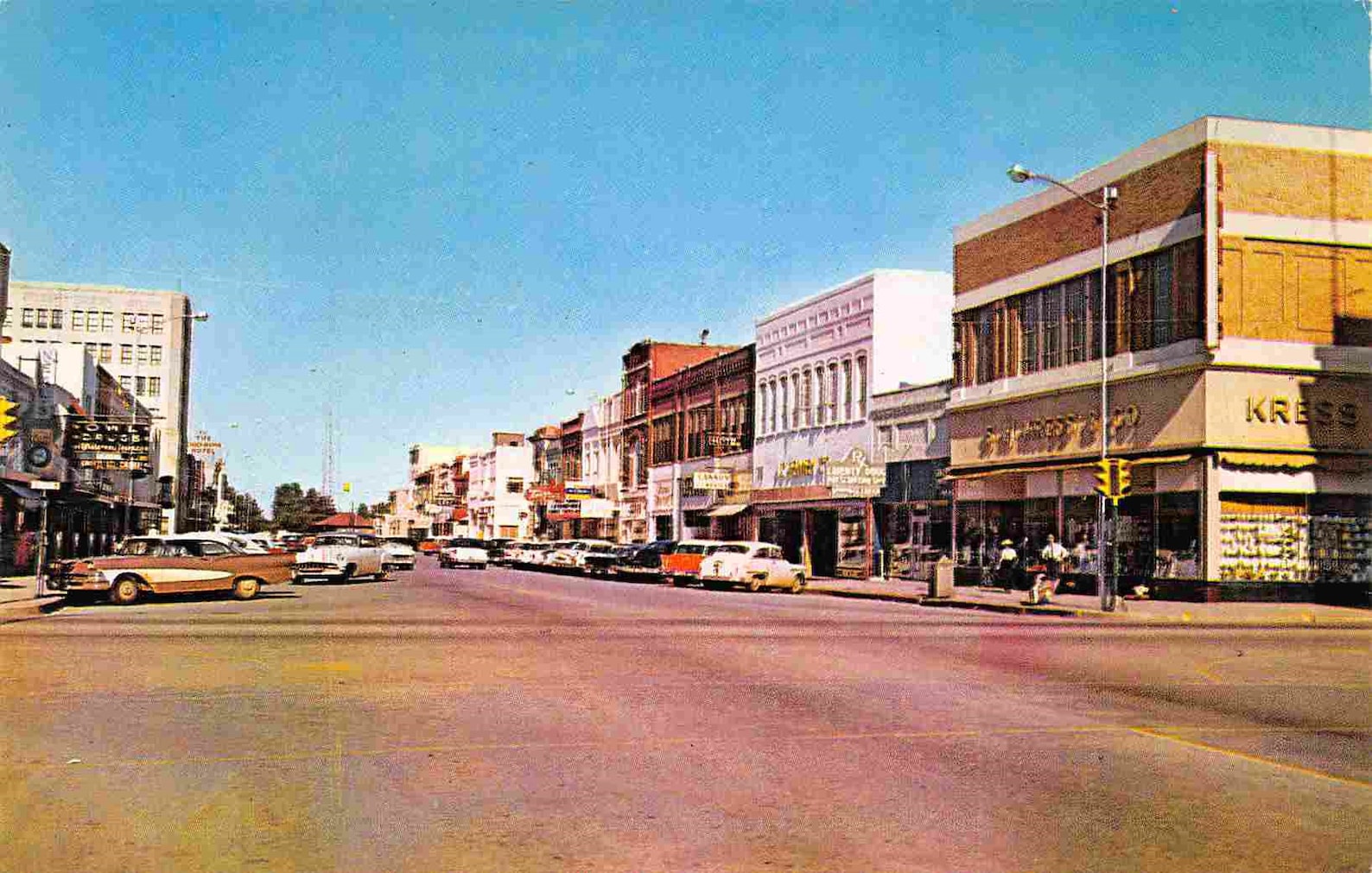 Chickasha Avenue Cars Chickasha Oklahoma 1950s postcard Etsy