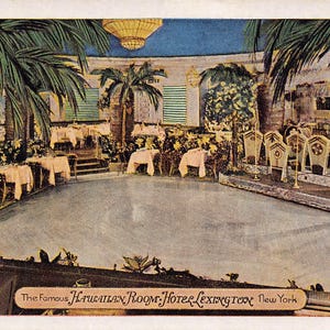 Hawaiian Room Dance Dinner Hotel Lexington St New York City 1950s postcard