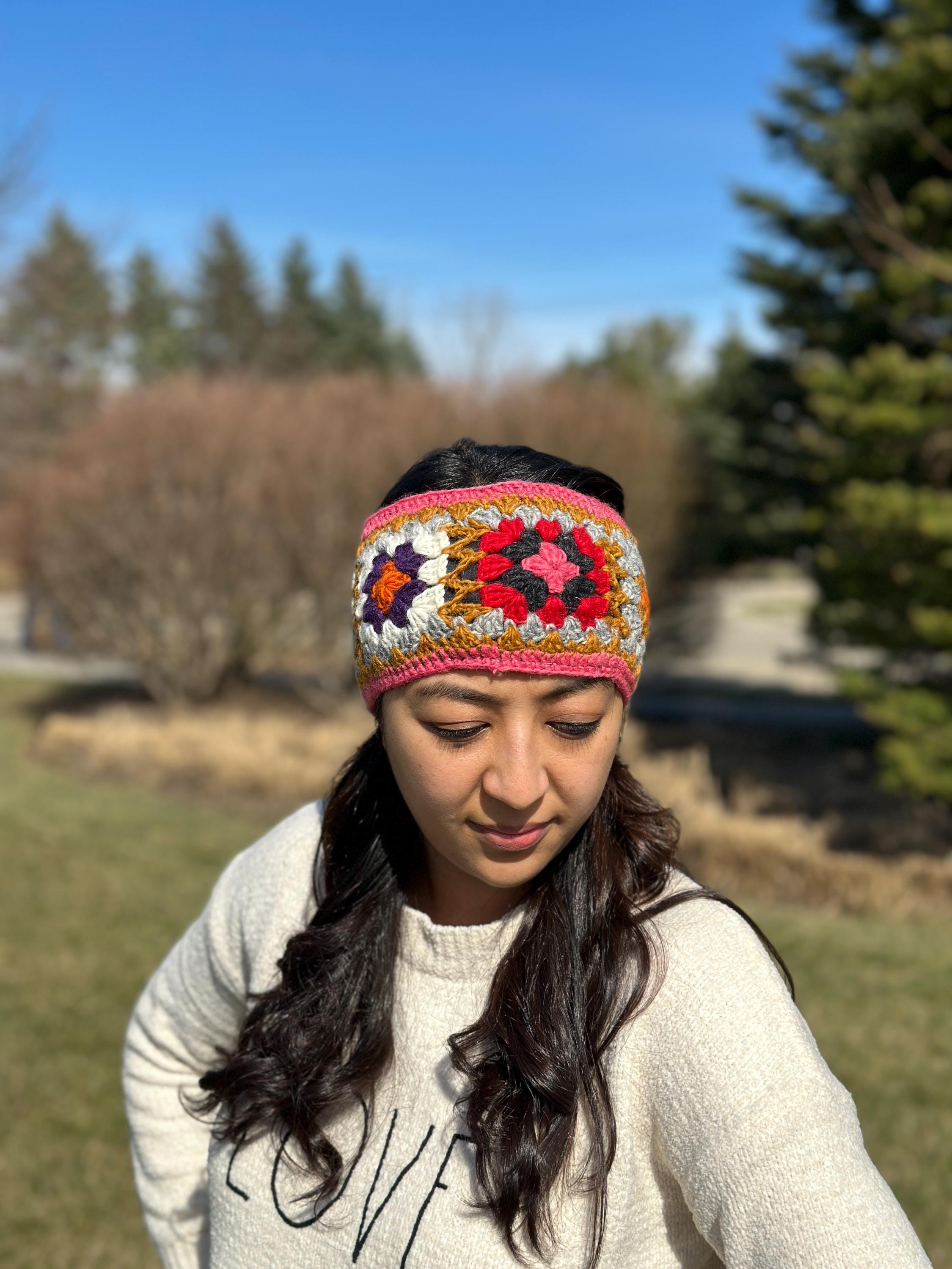 Nepal Handmade Wool Crochet Headband Crochet hair bandana for preorder.? PINTEREST PICTURE  main image 4