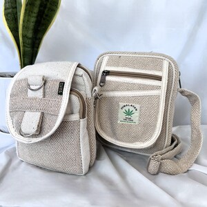 Handmade Hemp Camera Crossbody Bag: Eco-Friendly Sling