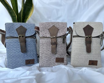 Handmade Mobile Pouch, Small Purse, Mini bag, Side bag, Unique, Premium Quality, Leather, Minimalist & Eco-Friendly Phone Bag- Gift for her