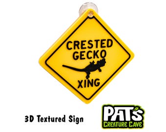 Crested Gecko Crossing Enclosure Caution 3D printed Sign