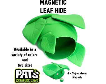 Leafy Hide Magnetic Gecko Ledge and Cave - Snakes, Reptile and Amphibian Enclosure Decor