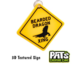 Beardie Crossing Enclosure Caution 3D printed Sign