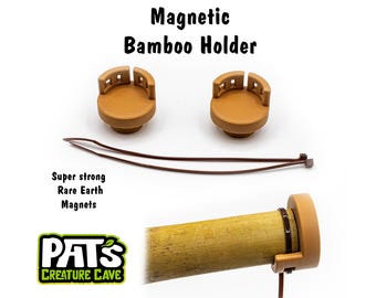 Strong Magnetic Branch Bamboo Holders - Reptile and Snake Habitat Decor Sold in Pairs