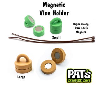 Strong Magnetic Vine Plant Holders - Reptile and Snake Enclosure Decor Sold in Pairs