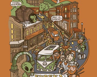 Only In Eureka-kunstafdruk 11 x 14 - Eureka Springs, Arkansas Souvenir