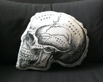 Skull Pillow anatomical skull medical student gift nurse practitioner medical school gift nurse graduation doctor gift halloween goth