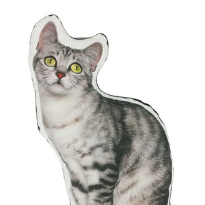 Gray Tabby Cat Pillow gifts for cat lovers cat cushion stuffed animal crazy cat lady cat owner gifts stuffed cat cat mom