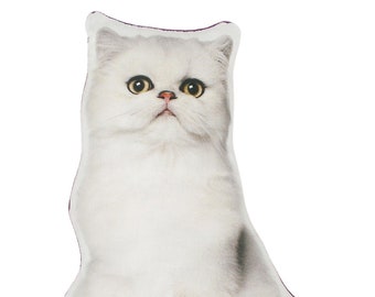 white cat pillow
