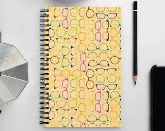 Glasses Notebook, Optometry Gift, dot journal, blank planner, optometrist, a5 notebook, stationery, cute diary, notepad, eye doctor, nerdy