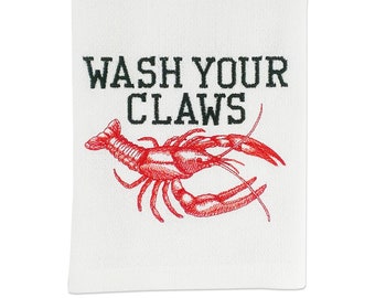 Crawfish Funny Kitchen Towels kitchen decor new orleans louisiana mardi gras cajun art dish towels foodie gift hand towels hostess gift usa