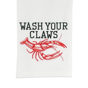 Crawfish Funny Kitchen Towels kitchen decor new orleans louisiana mardi gras cajun art dish towels foodie gift hand towels hostess gift usa image 1