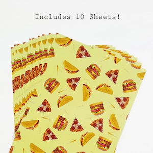 Pizza Scrapbook Papier Taco Decoupage Papier Pizza Party Papercraft Foodie Stopper Burger Essen