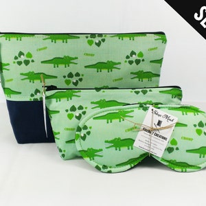 Alligator Toiletry Bag Set crocodile cosmetic bag pencil pouch toiletry bag women louisiana sleep mask florida gators