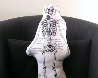 Anatomical Skeleton Pillow gift for surgeon halloween skull goth medical themed gift nurse gift ideas homeschool gift human anatomy nursing