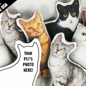 Custom Pet Pillow Custom Cat Pillow best cat lover gifts shape cat plush pillow dog photo dog pillow pet photo pillow pet loss cat lady gift image 1