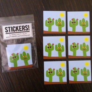 Pegatinas de cactus, lindas pegatinas con estampado de cactus, pegatinas de plantas, pegatinas geniales, regalo de relleno de medias, paquete de pegatinas con suculentas, sellos para sobres del desierto