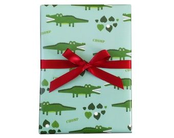 Alligator Wrapping Paper Sheets, Crocodile Gift Wrap, Florida