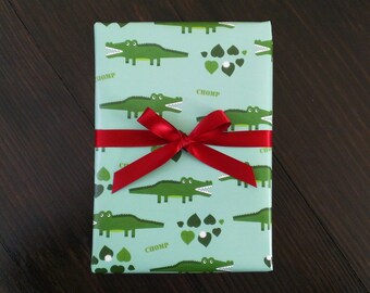 Alligator Wrapping Paper Sheets, Crocodile Gift Wrap, Florida