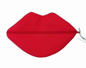 Lipstick Case Lip Pouch Lipstick Storage Lipstick Organizer Lipstick Bag Red Lips Makeup Bag Purse Organizer Bachelorette Gift Bridal Shower
