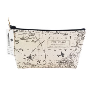 Airplane Map Cosmetic Pouch Shaving Toiletry Bag Travel gift Makeup Bag