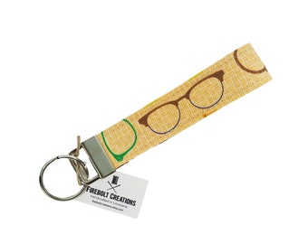 Glasses Key Chain Optometry key fob eye glasses key ring optometrist gift wrist lanyard