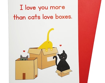 Cat Valentines Day Card, Love Card, Anniversary, Card, for him, for her, funny greeting card, cat card, cat lover, for boyfriend, husband