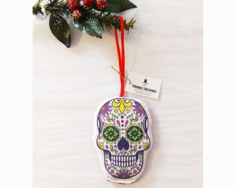 Sugar Skull Christmas Ornament decoration noel gothic home decor dia de los muertos christmas gift halloween decor day of the dead handmade