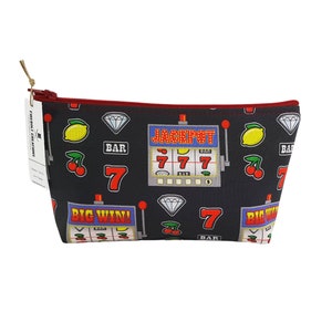 Casino Zipper Pouch, Gambling Toiletry Bag, Bingo case, travel bag las vegas gift, macau shaving bag, las vegas wedding, gambler gift