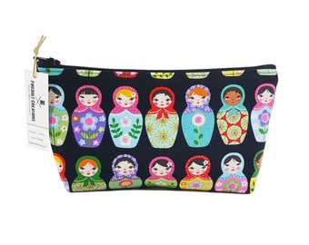 Nesting Dolls Toiletry Bag Matryosha canvas pouch russian dolls cosmetic bag vegan russian nesting doll small zipper pouch makeup bag pencil