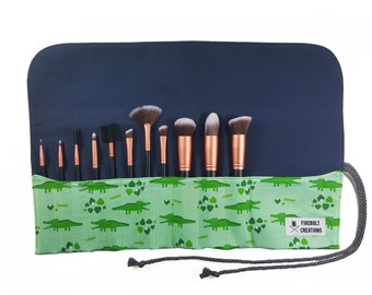 Alligator Makeup Brush Holder gator makeup brush roll Louisiana makeup organizer florida makeup storage