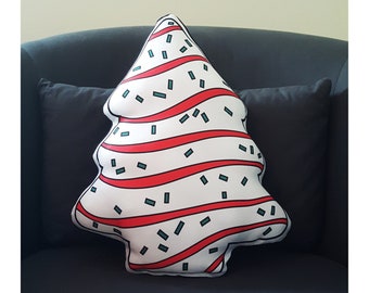 Christmas Tree Pillow, holiday throw pillows, Christmas Decor, food pillow, Christmas Party, Xmas Decorations, christmas tree decor, cushion