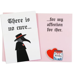 Plague Doctor love greeting card funny pandemic steampunk i love you boyfriend card husband 5x7 goth Valentine's Day Card